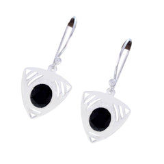 Nora Black Slim Solitaire Dangle Earring