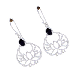 Jiwoo Black Featherlight Solitaire Dangle Earring