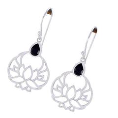 Jiwoo Black Featherlight Solitaire Dangle Earring