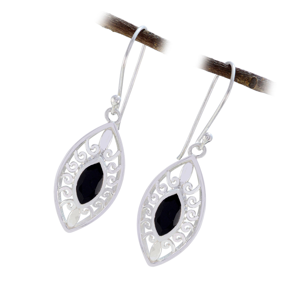 Nova Black Featherlight Solitaire Dangle Earring
