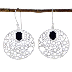 Pauline Black Edgy Solitaire Dangle Earring Black Onyx Black Dangle