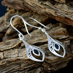 Sarah Black Whisper thin Solitaire Dangle Earring