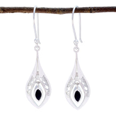 Sarah Black Whisper thin Solitaire Dangle Earring Black Onyx Black Dangle