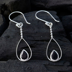 Savannah Black Dainty Solitaire Dangle Earring