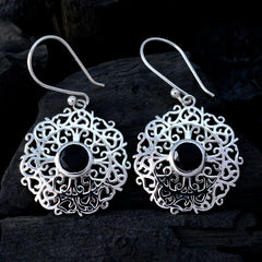 Marie Black Tiny Solitaire Dangle Earring
