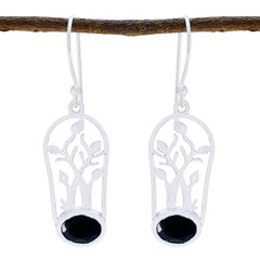 Pauline Black Dainty Solitaire Dangle Earring Black Onyx Black Dangle