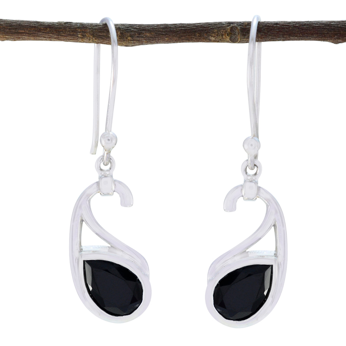 Sofia Black Featherlight Solitaire Dangle Earring Black Onyx Black Dangle