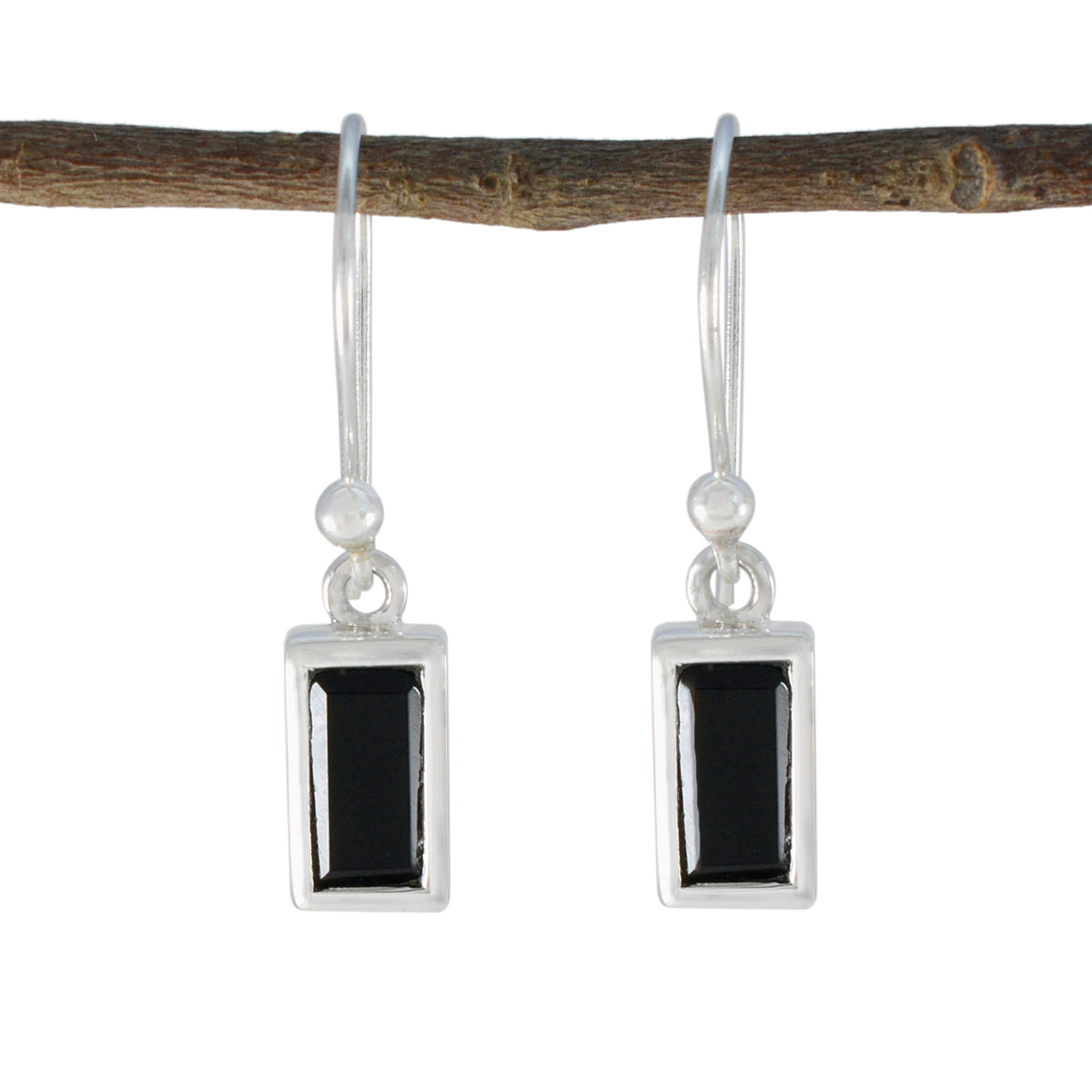 Layla Black Dainty Solitaire Dangle Earring Black Onyx Black Dangle