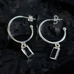 Savannah Black Slim Solitaire Dangle Earring