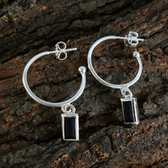 Savannah Black Slim Solitaire Dangle Earring