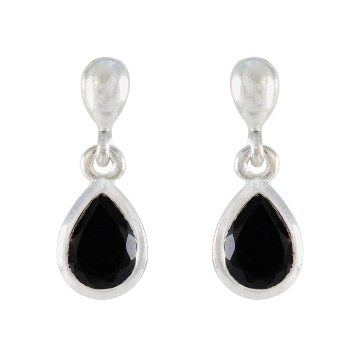 Yasmine Black Delicate Solitaire Stud Earring Black Onyx Black Stud