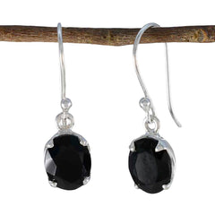Tereza Black Delicate Solitaire Dangle Earring Black Onyx Black Dangle