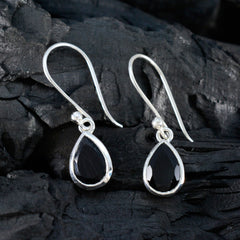 Zoe Black Dainty Solitaire Dangle Earring
