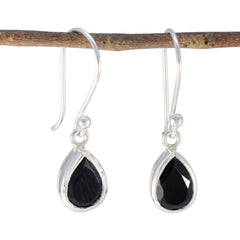 Zoe Black Dainty Solitaire Dangle Earring Black Onyx Black Dangle