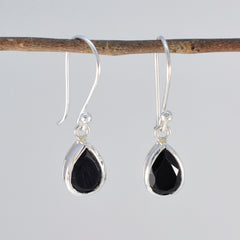 Zoe Black Dainty Solitaire Dangle Earring