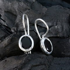 Mei Black Dainty Solitaire Dangle Earring