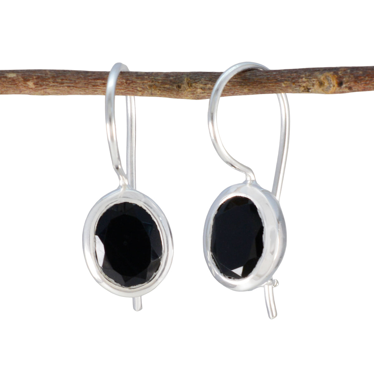 Mei Black Dainty Solitaire Dangle Earring Black Onyx Black Dangle