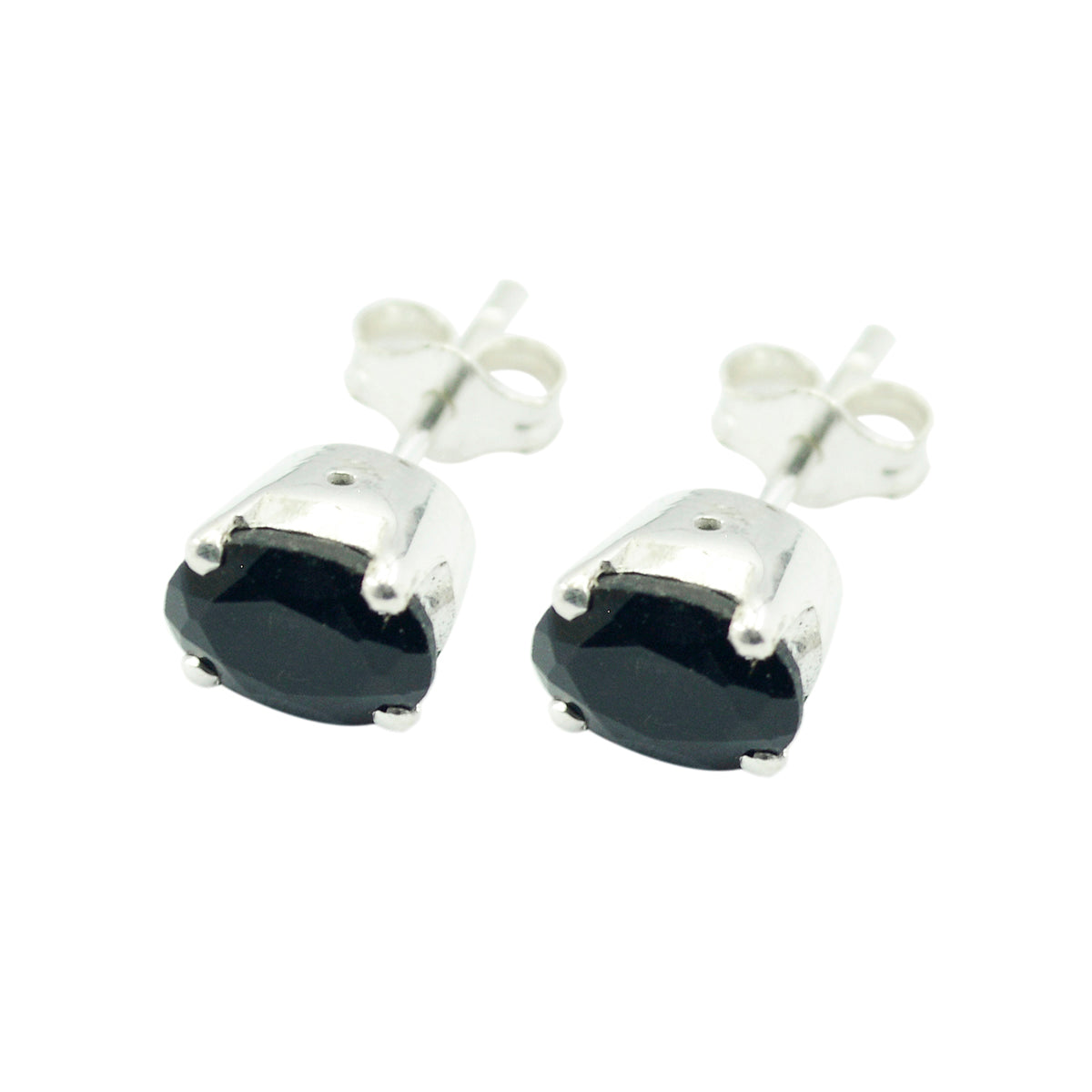 Victoria Black Minimalist Solitaire Stud Earring Black Onyx Black Stud