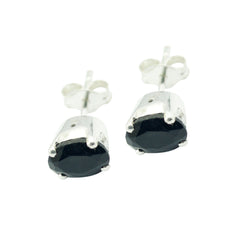 Victoria Black Minimalist Solitaire Stud Earring