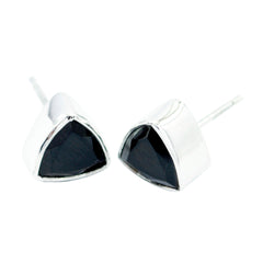 Violet Black Elegant Solitaire Stud Earring Black Onyx Black Stud