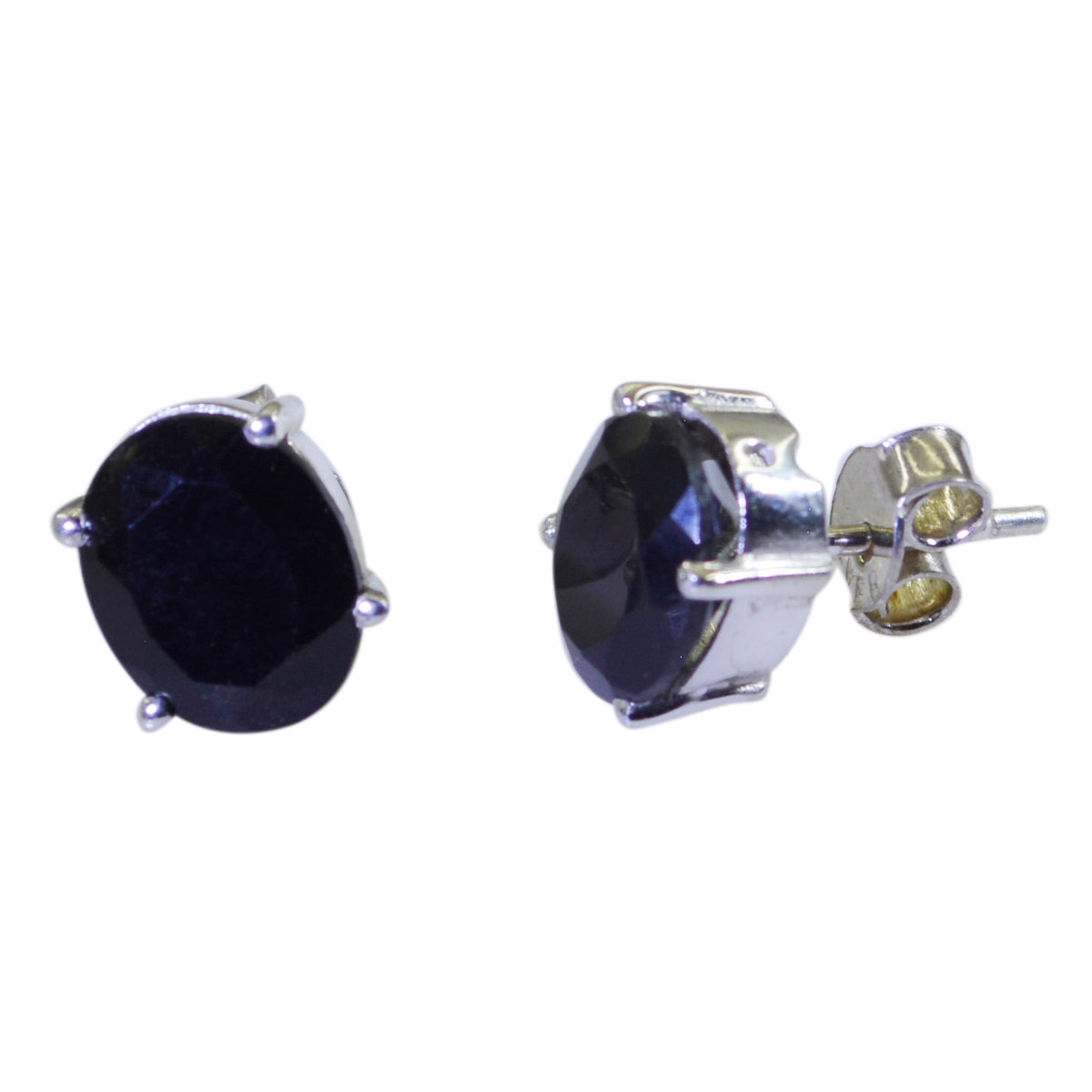 Yasmin Black Delicate Solitaire Stud Earring Black Onyx Black Stud
