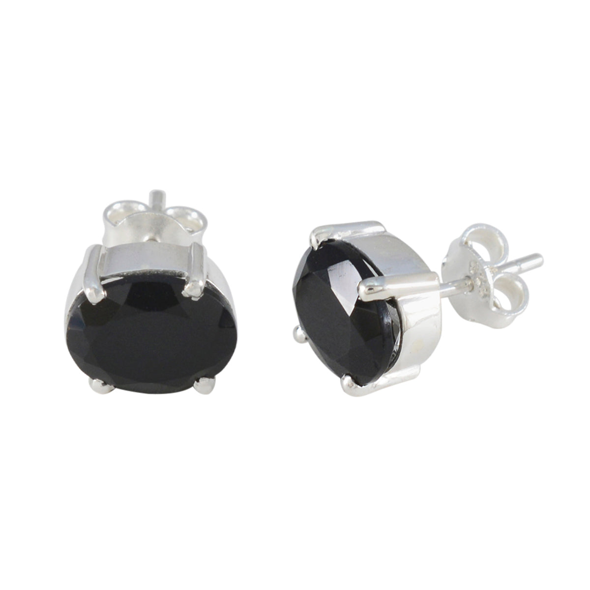 Yasmin Black Delicate Solitaire Stud Earring