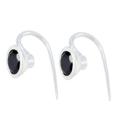 Yasmine Black Dainty Solitaire Dangle Earring Black Onyx Black Dangle