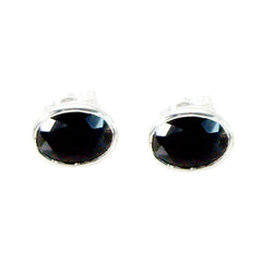 Zoey Black Elegant Solitaire Stud Earring Black Onyx Black Stud