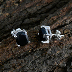 Addison Black Dainty Solitaire Stud Earring