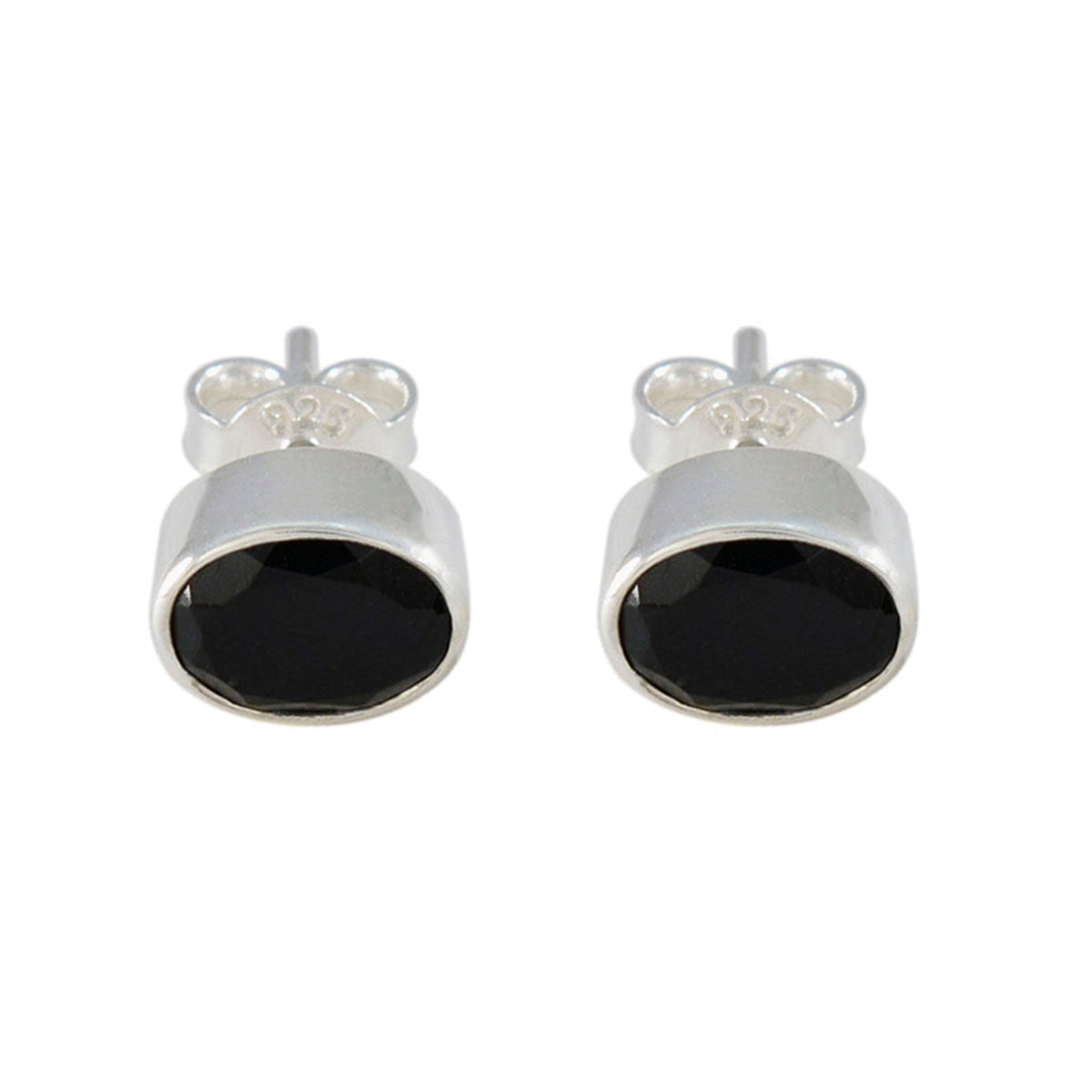 Amelia Black Delicate Solitaire Stud Earring Black Onyx Black Stud