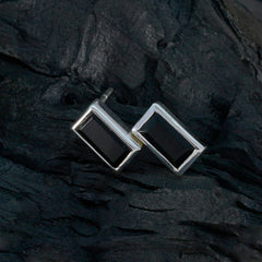 Genesis Black Delicate Solitaire Stud Earring