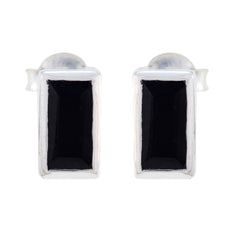 Genesis Black Delicate Solitaire Stud Earring Black Onyx Black Stud