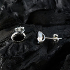 Haruka Black Delicate Solitaire Stud Earring