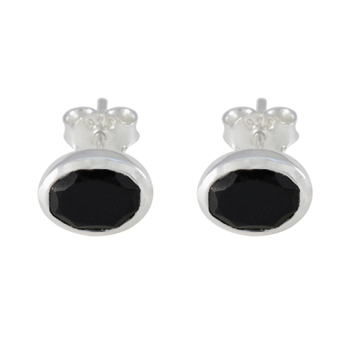 Haruka Black Delicate Solitaire Stud Earring Black Onyx Black Stud