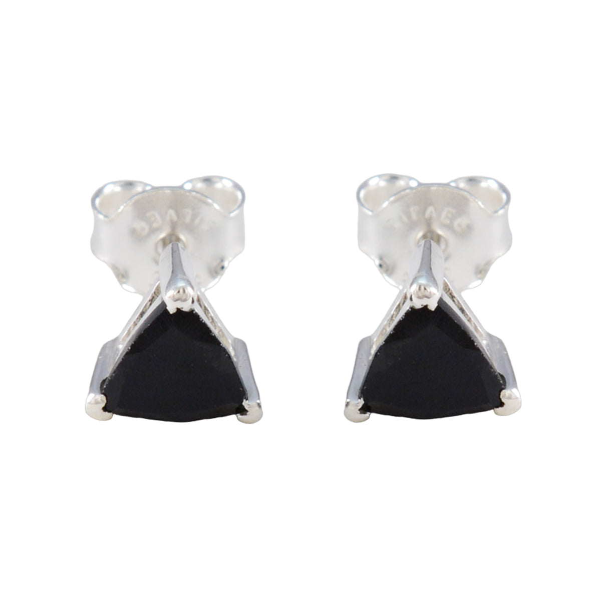 Carolina Black Elegant Solitaire Stud Earring Black Onyx Black Stud