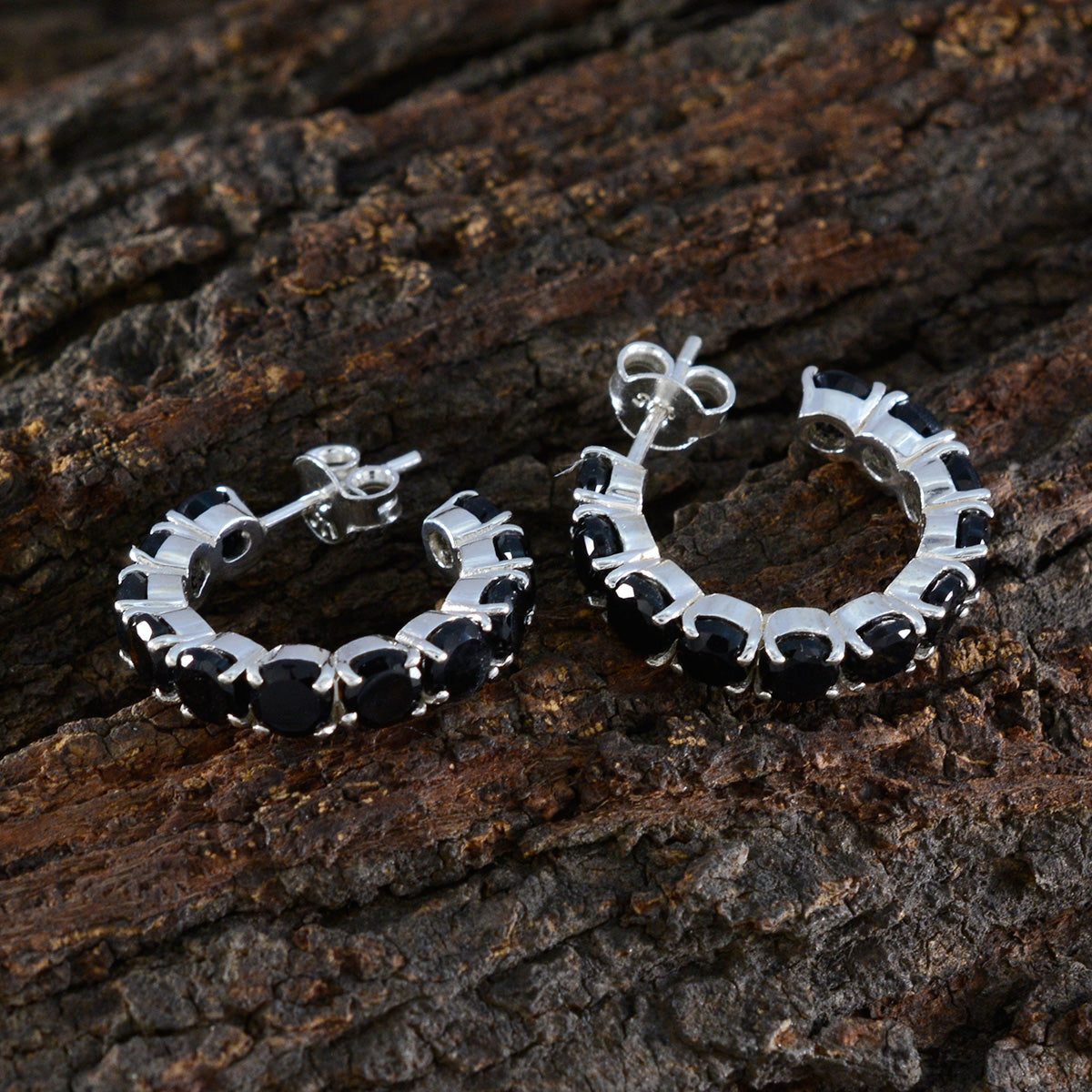 Fernanda Black Slim multiple Stud Earring