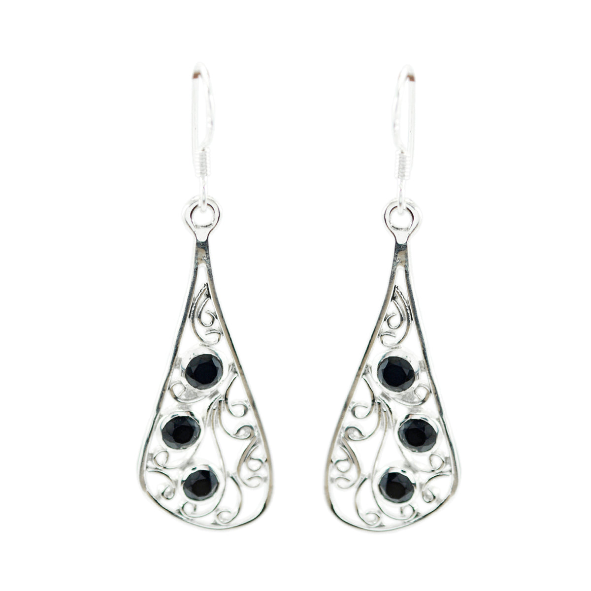 Paula Black Whisper thin multiple Dangle Earring Black Onyx Black Dangle