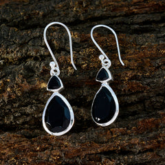 Ana Black Slim Toi et Moi Dangle Earring