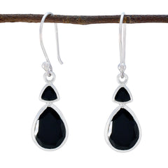 Ana Black Slim Toi et Moi Dangle Earring Black Onyx Black Dangle