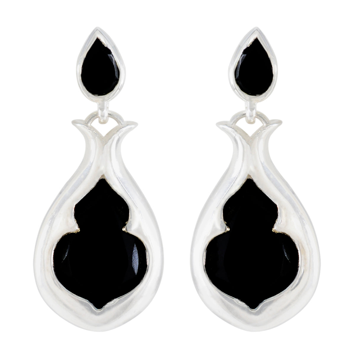 Ellie Black Edgy Toi et Moi Stud Earring Black Onyx Black Stud