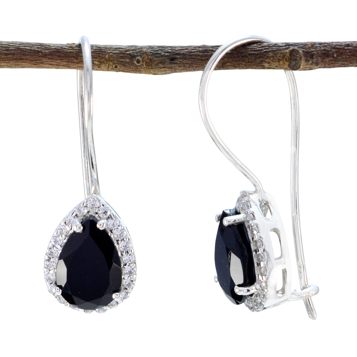 Hua Black Dainty multiple Dangle Earring Black Onyx Black Dangle