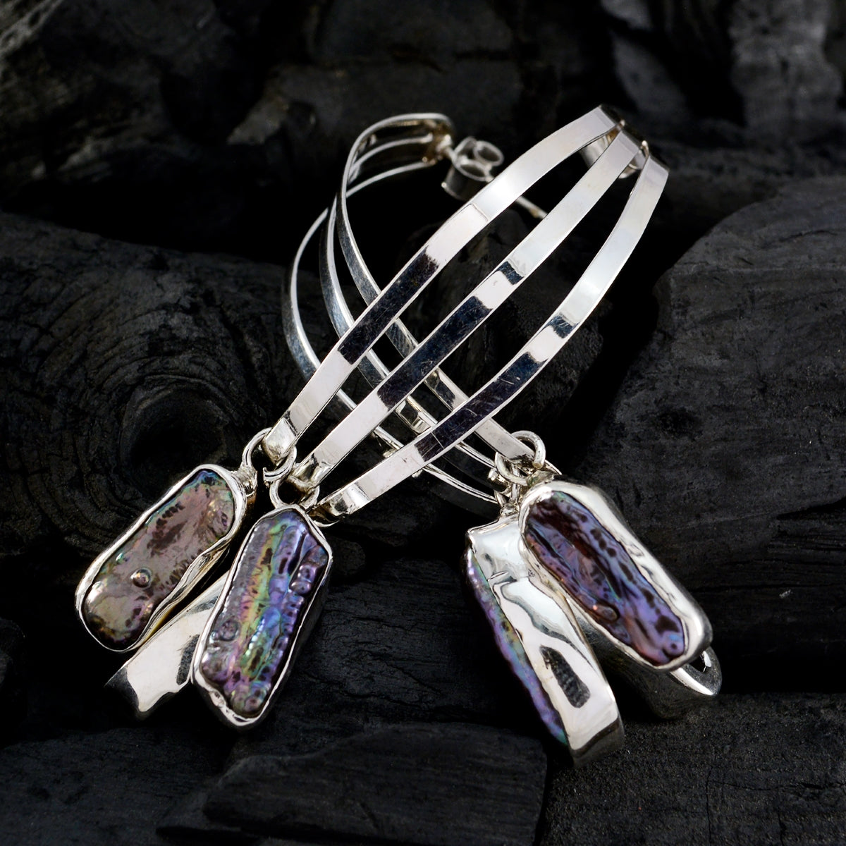 Hye jin Grey Statement multiple Dangle Earring
