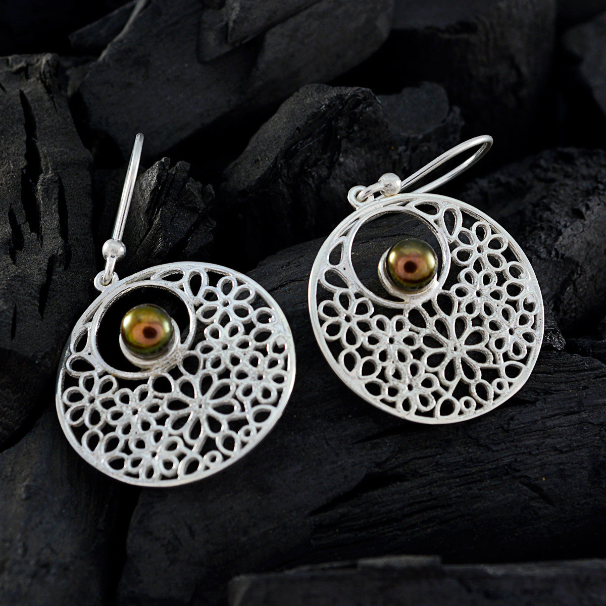 Li Lee Grey Mid weight Solitaire Dangle Earring