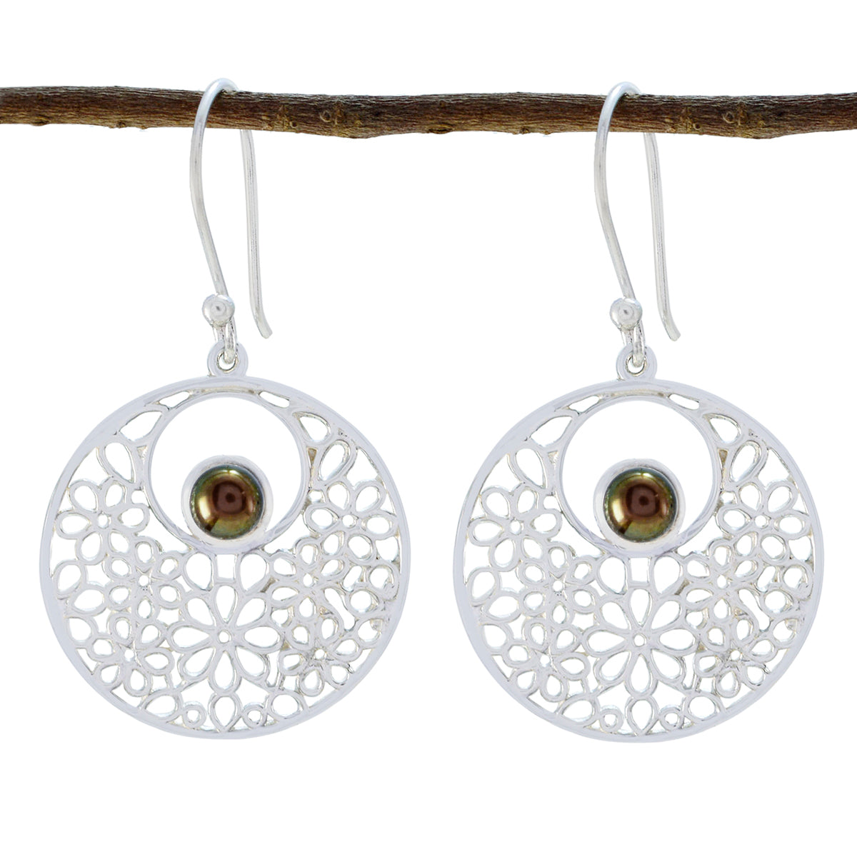 Li Lee Grey Mid weight Solitaire Dangle Earring Grey Peral Gray Dangle