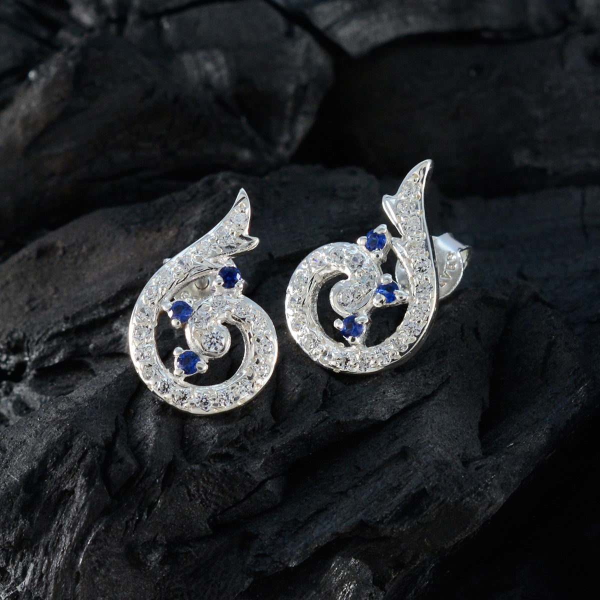 Hazel Blue Delicate multiple Stud Earring