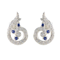 Hazel Blue Delicate multiple Stud Earring Blue Sapphire CZ Blue Stud