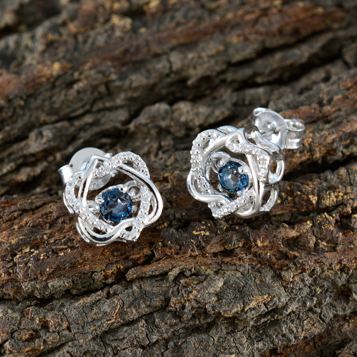 Lourdes Blue Delicate multiple Stud Earring