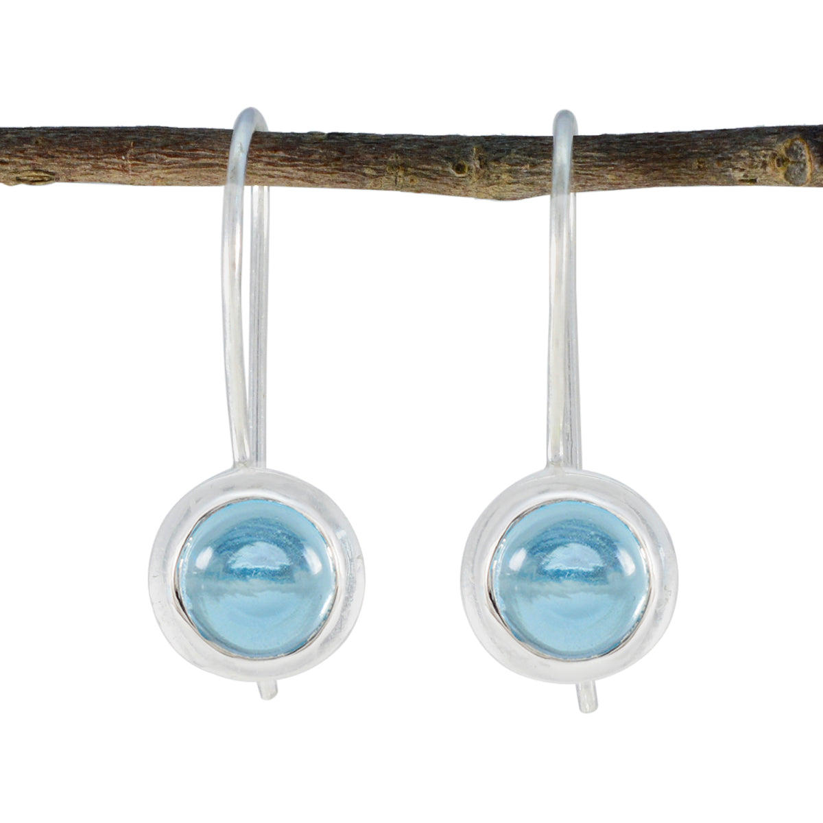 Riley Blue Delicate Solitaire Dangle Earring Blue topaz Blue Dangle