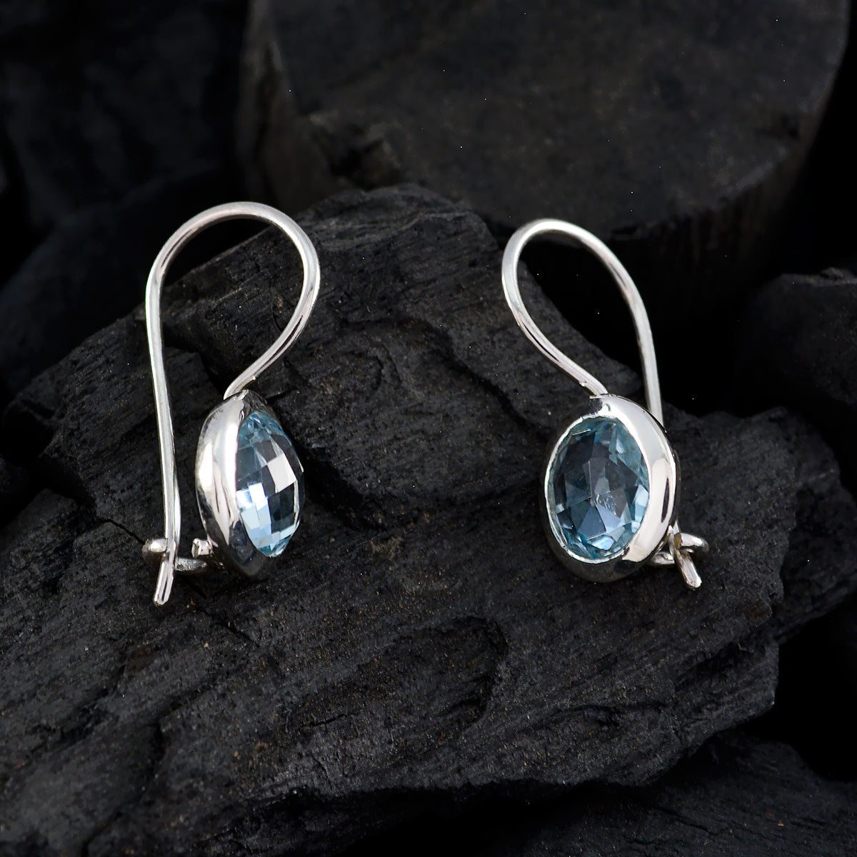 Aurora Blue Delicate Solitaire Dangle Earring