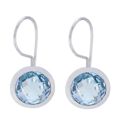 Aurora Blue Delicate Solitaire Dangle Earring Blue topaz Blue Dangle